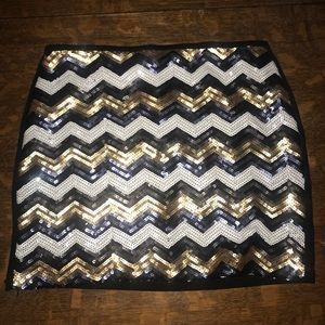 Sequin chevron skirt